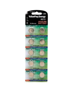 Dantona VAL-AG13-10 ValuePaq Energy AG13 Alkaline Button Cell Batteries, 10 Pack